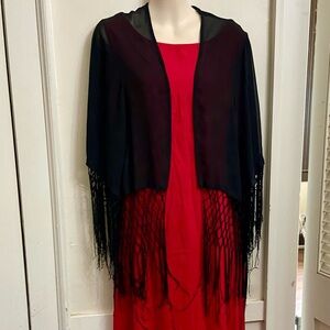 Black Sheer Shawl Cardigan (Free Size)
